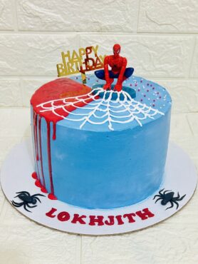 spiderman theme cake