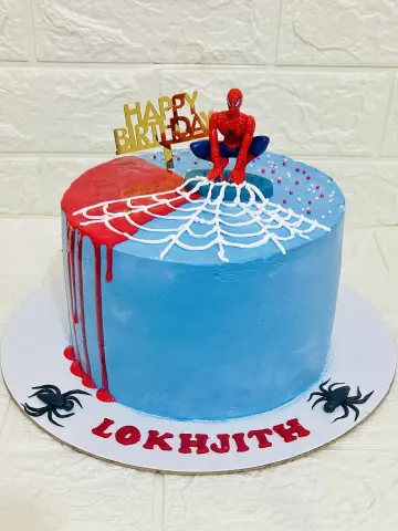 spiderman theme cake